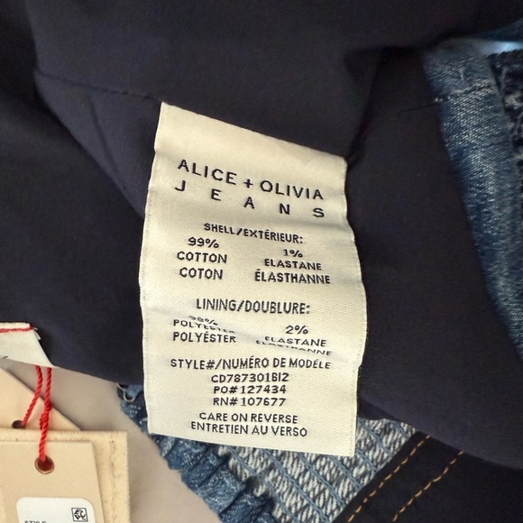 Alice + Olivia Jeanna Denim Bustier Crop Top - Picture 7 of 10